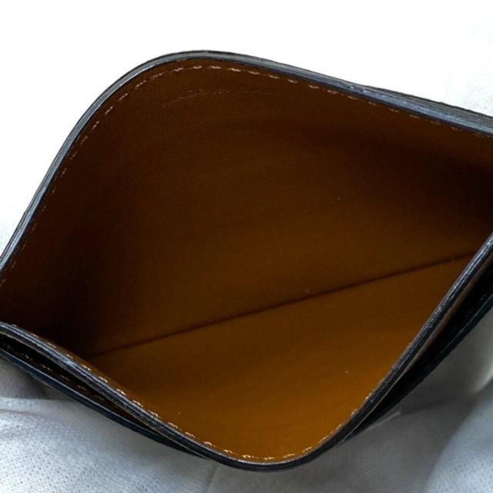Celine Card Case Pass Case Compact Triomphe Logo Leather Brown - Picture 4 of 6